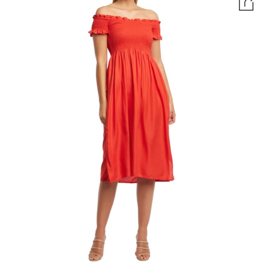 Bardot Cindy Dress in Poppy Red, Size S